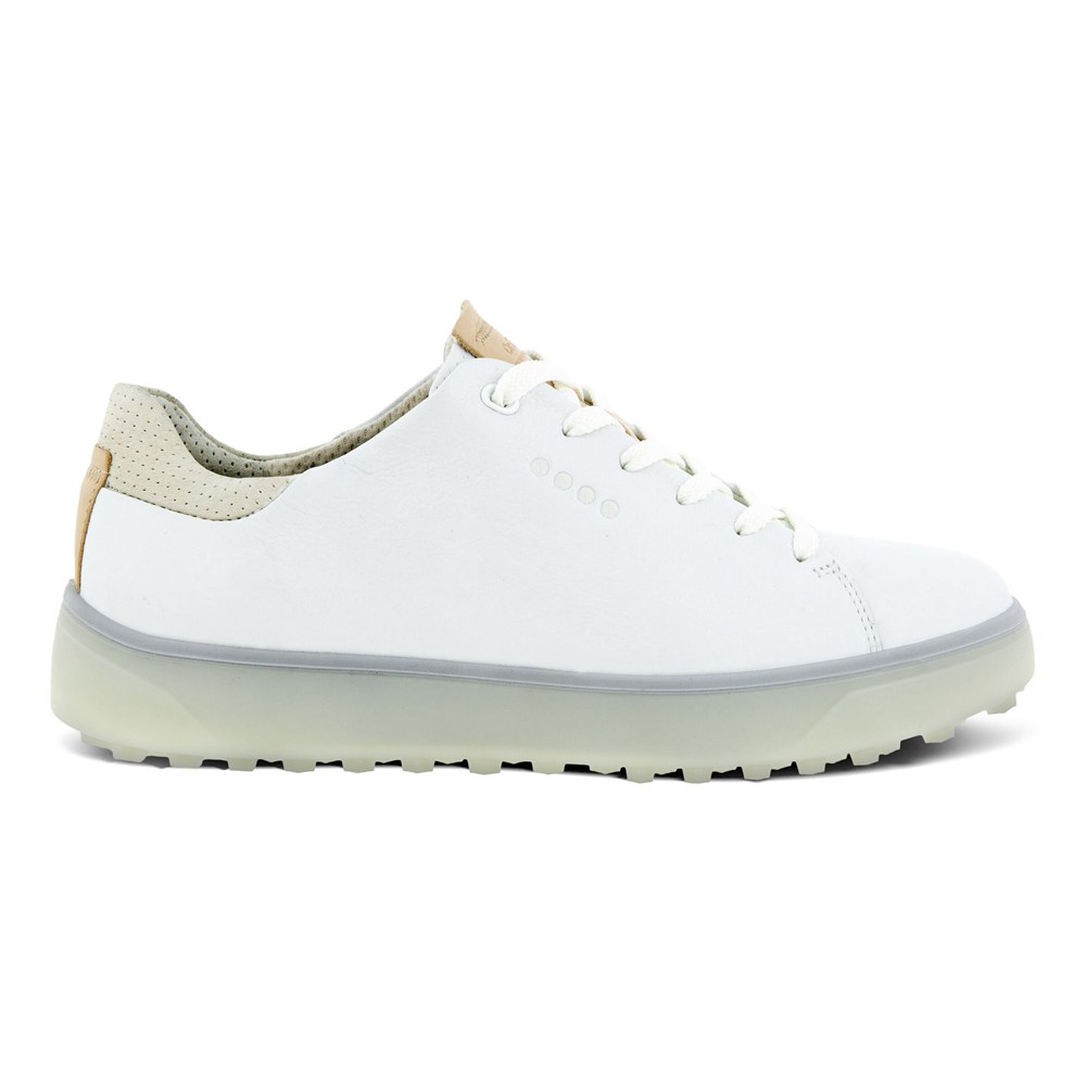 Zapatos De Golf Mujer - ECCO Tray Laced - Blancos - HUG081394